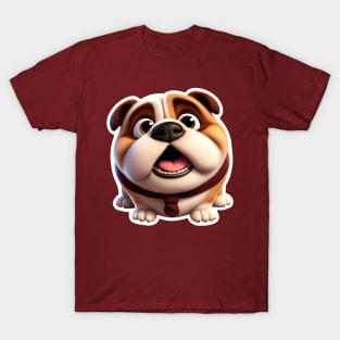 British Bulldog wearing a tie T-Shirt